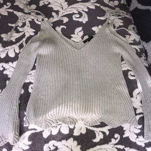 Gray cold shoulder Sweater